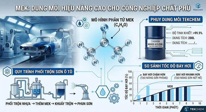 MEK là gì? 5 Ứng dụng quan trọng & Bảng giá Dung môi MEK