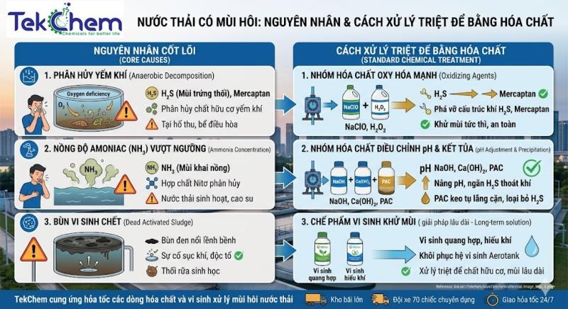 Nước Thải Có Mùi Hôi: Nguyên Nhân & Cách Xử Lý Triệt Để Bằng Hóa Chất