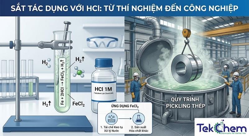 Sắt Tác Dụng Với HCl: Hiện Tượng, Phương Trình & Ứng Dụng