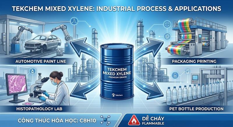 Xylene dùng trong ngành gì? 7 Ứng dụng quan trọng & Lưu ý an toàn