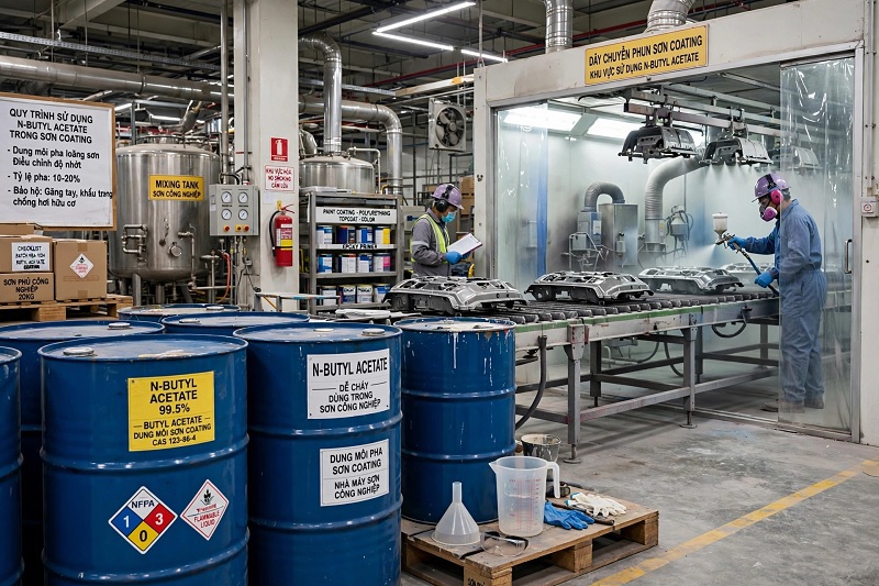 Butyl Acetate dùng để làm gì? Ứng dụng trong sơn, mực in và keo