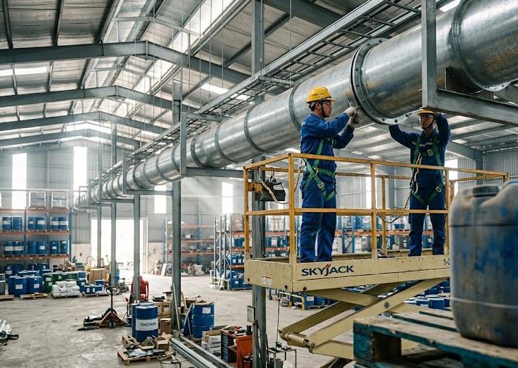 Cách Lắp Đặt Hệ Thống Thông Gió Kho Hóa Chất Dễ Cháy Chuẩn PCCC